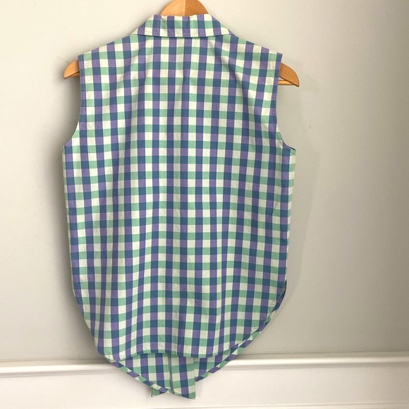 Jaeger VTG Gingham Cotton Button Down Shirt sz m - Picture 2 of 3